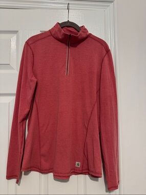 Carhartt Women’s Red Half-Zip Mock Neck Pullover